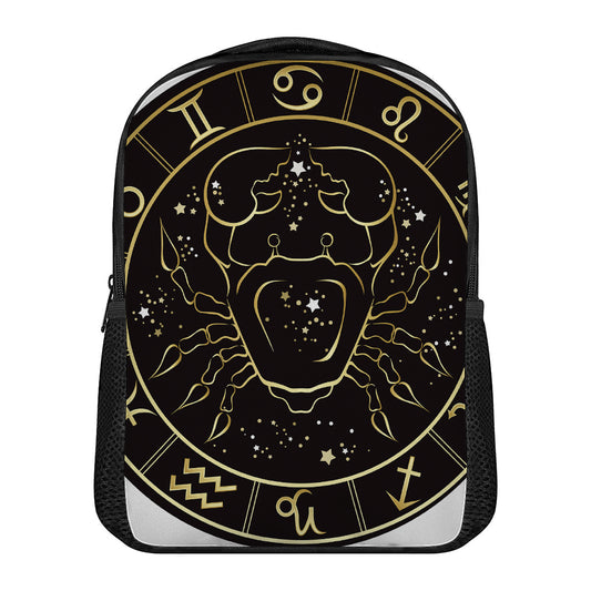 Gold And Black Cancer Sign Print Casual Backpack