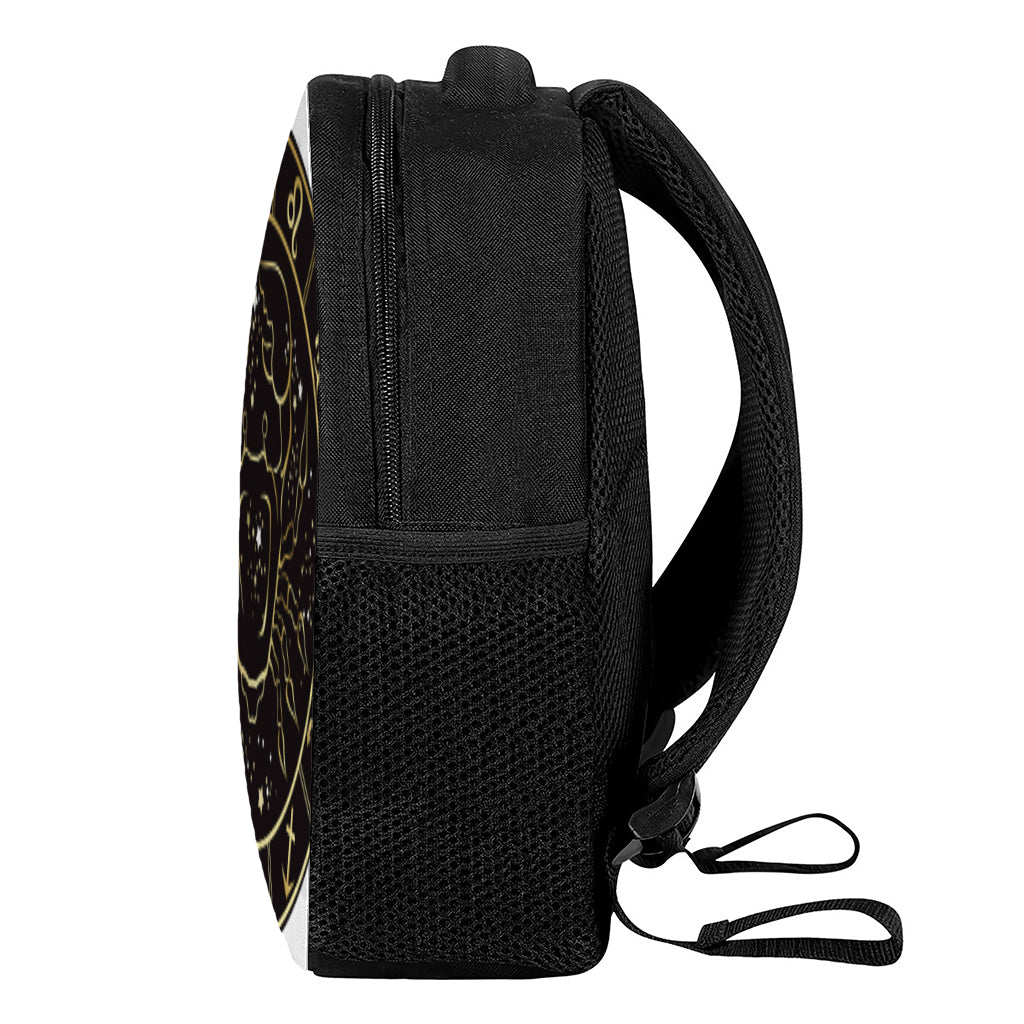 Gold And Black Cancer Sign Print Casual Backpack