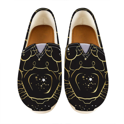 Gold And Black Cancer Sign Print Casual Shoes