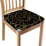 Gold And Black Cancer Sign Print Chair Cushion Cover