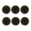 Gold And Black Cancer Sign Print Coaster Set