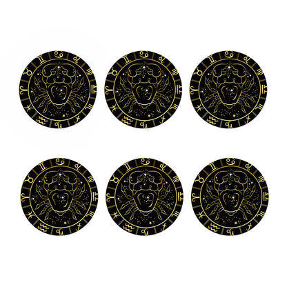 Gold And Black Cancer Sign Print Coaster Set