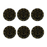 Gold And Black Cancer Sign Print Coaster Set