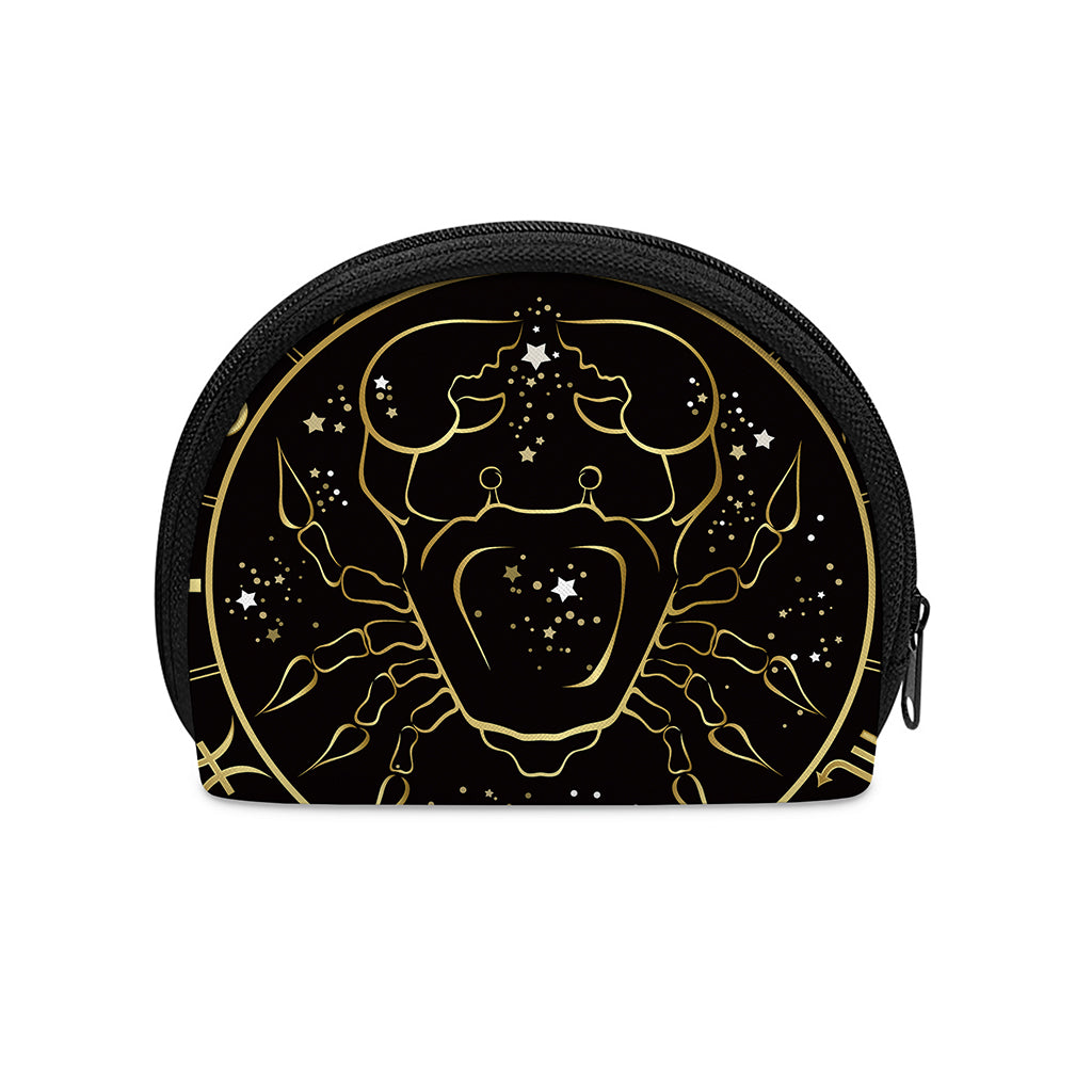Gold And Black Cancer Sign Print Coin Purse