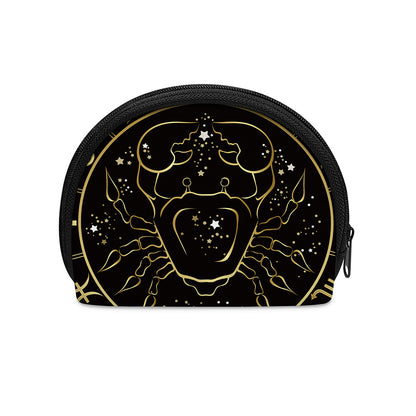 Gold And Black Cancer Sign Print Coin Purse