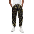 Gold And Black Cancer Sign Print Cotton Sweatpants