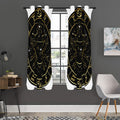 Gold And Black Cancer Sign Print Grommet Curtain Panels