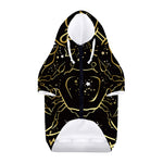 Gold And Black Cancer Sign Print Dog Zip Up Hoodie