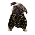 Gold And Black Cancer Sign Print Dog Zip Up Jacket