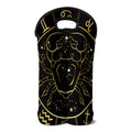 Gold And Black Cancer Sign Print Double Neoprene Wine Tote