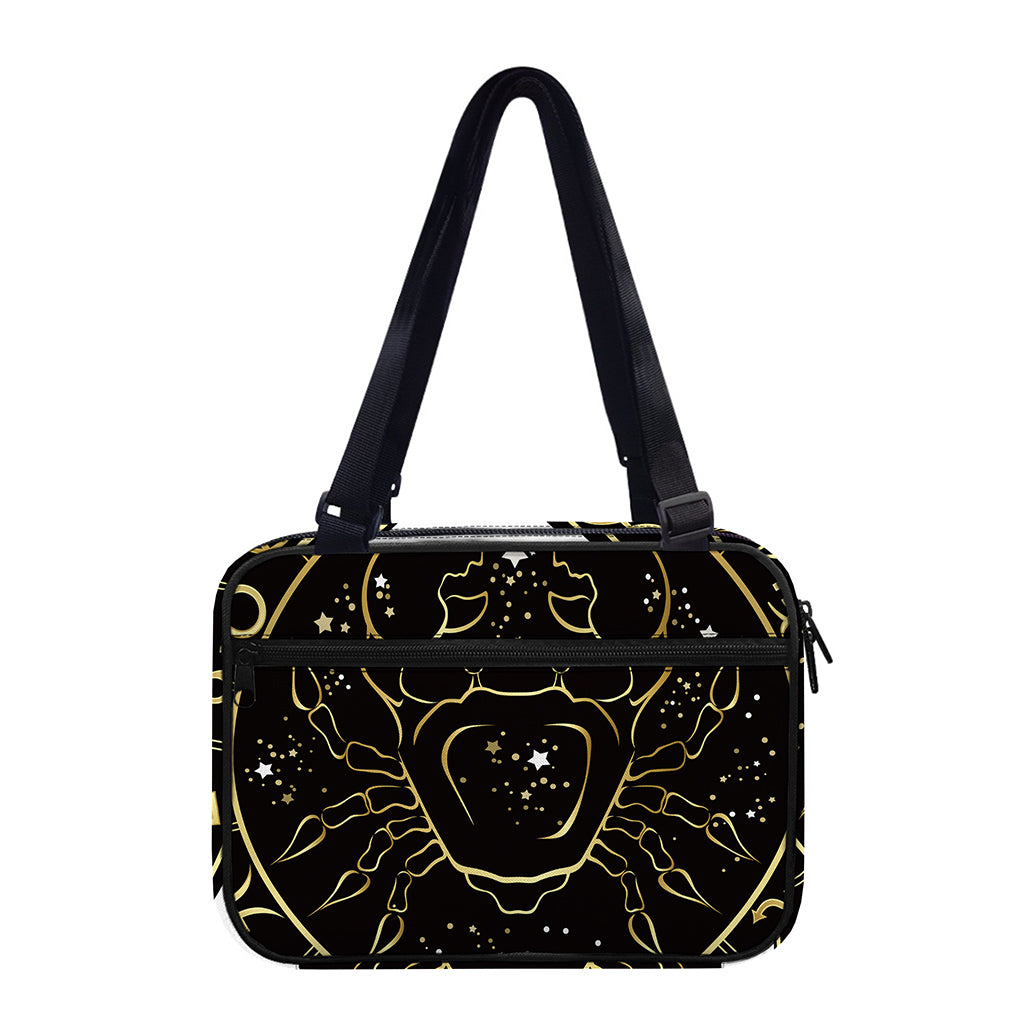 Gold And Black Cancer Sign Print Double Strap Bible Bag