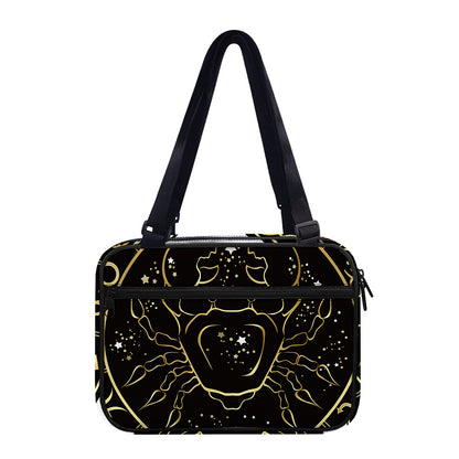 Gold And Black Cancer Sign Print Double Strap Bible Bag