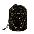 Gold And Black Cancer Sign Print Drawstring Makeup Bag