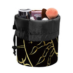 Gold And Black Cancer Sign Print Drawstring Makeup Bag