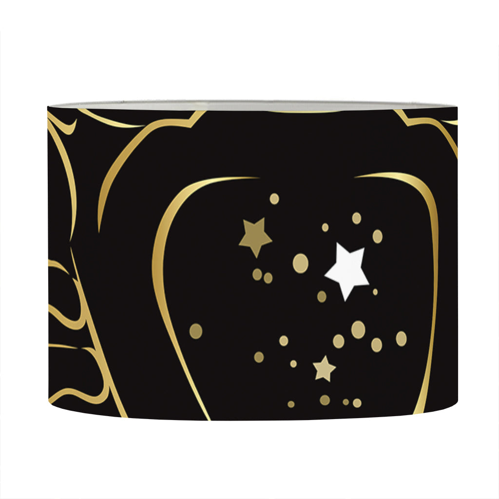 Gold And Black Cancer Sign Print Drum Lamp Shade