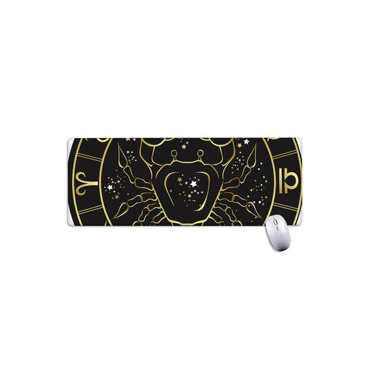 Gold And Black Cancer Sign Print Extended Mouse Pad