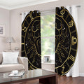 Gold And Black Cancer Sign Print Extra Wide Grommet Curtains