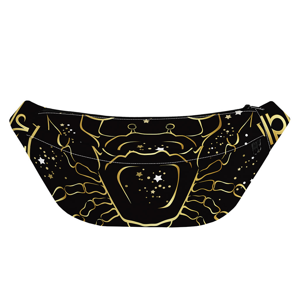 Gold And Black Cancer Sign Print Fanny Pack