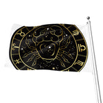 Gold And Black Cancer Sign Print Flag