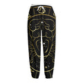 Gold And Black Cancer Sign Print Fleece Lined Knit Pants