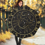 Gold And Black Cancer Sign Print Foldable Umbrella