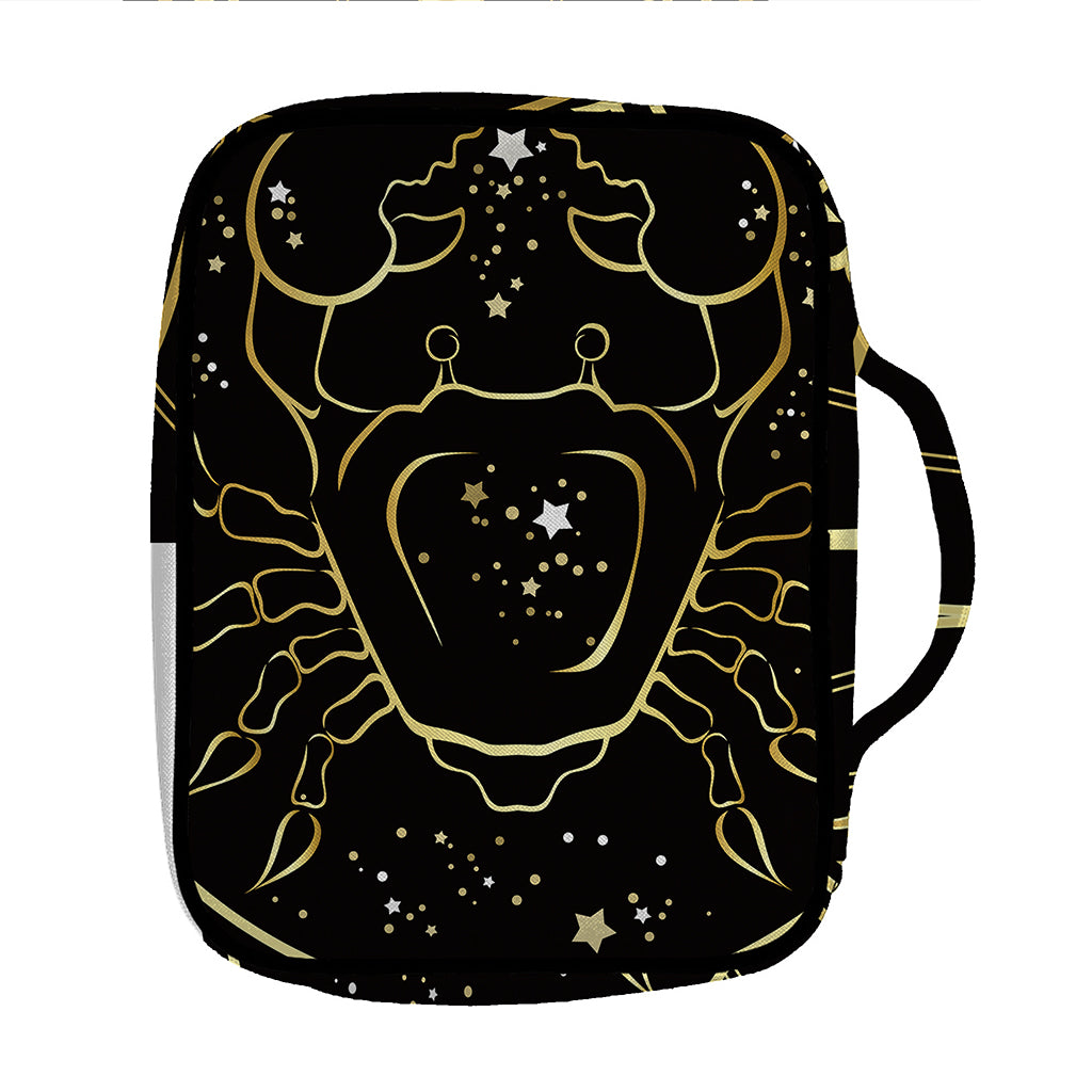 Gold And Black Cancer Sign Print Front Pocket Bible Bag