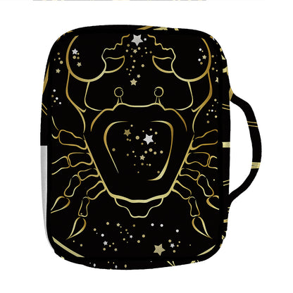 Gold And Black Cancer Sign Print Front Pocket Bible Bag