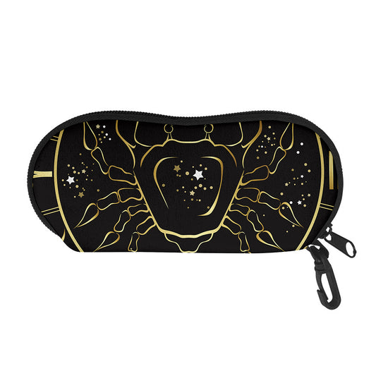 Gold And Black Cancer Sign Print Glasses Case