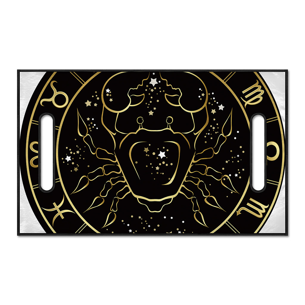 Gold And Black Cancer Sign Print Golf Cart Seat Cover