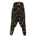 Gold And Black Cancer Sign Print Hammer Pants