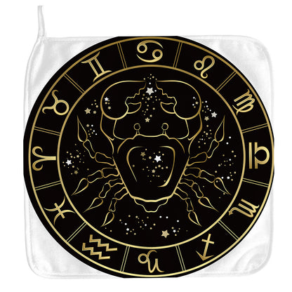 Gold And Black Cancer Sign Print Hand Towel