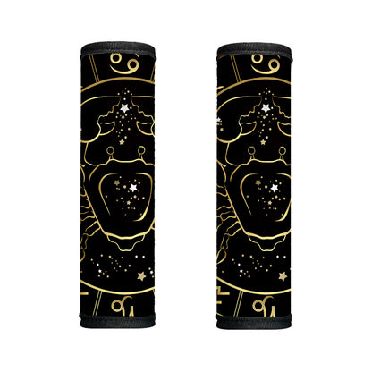 Gold And Black Cancer Sign Print Handle Covers
