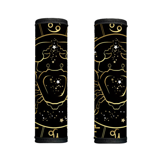 Gold And Black Cancer Sign Print Handle Covers