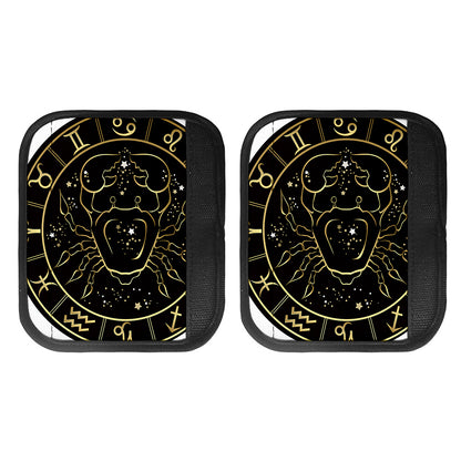 Gold And Black Cancer Sign Print Handle Covers