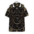 Gold And Black Cancer Sign Print Hawaiian Shirt
