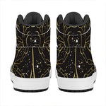 Gold And Black Cancer Sign Print High Top Leather Sneakers