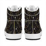 Gold And Black Cancer Sign Print High Top Leather Sneakers