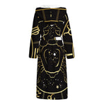 Gold And Black Cancer Sign Print Hooded Bathrobe