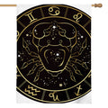Gold And Black Cancer Sign Print House Flag