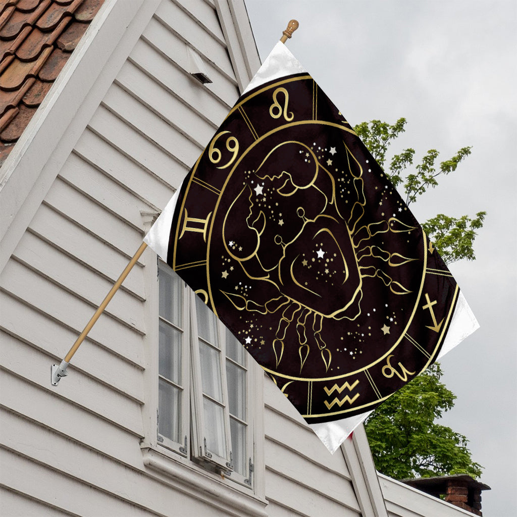Gold And Black Cancer Sign Print House Flag