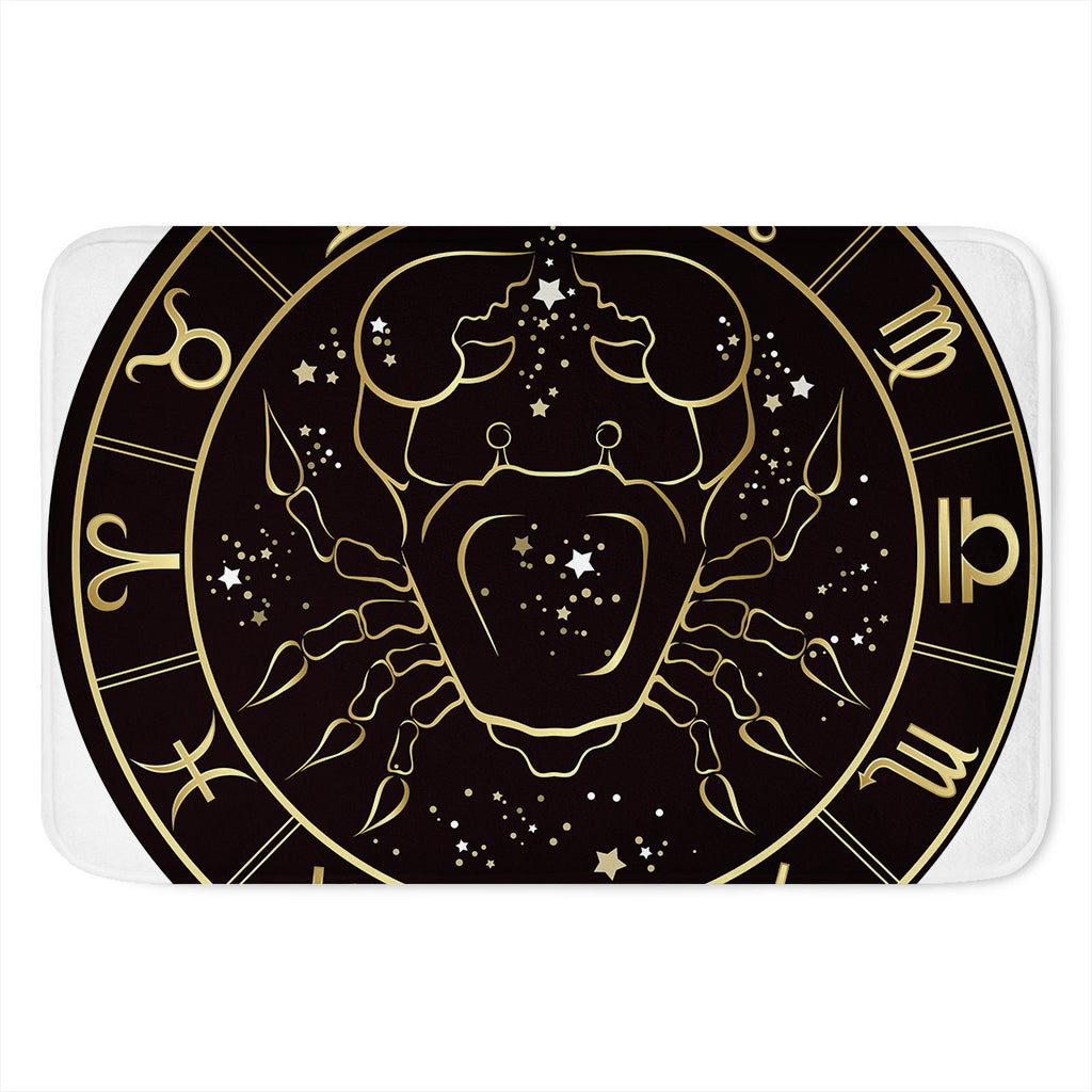 Gold And Black Cancer Sign Print Indoor Door Mat