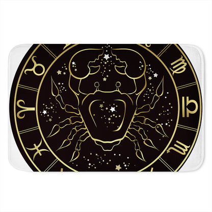 Gold And Black Cancer Sign Print Indoor Door Mat