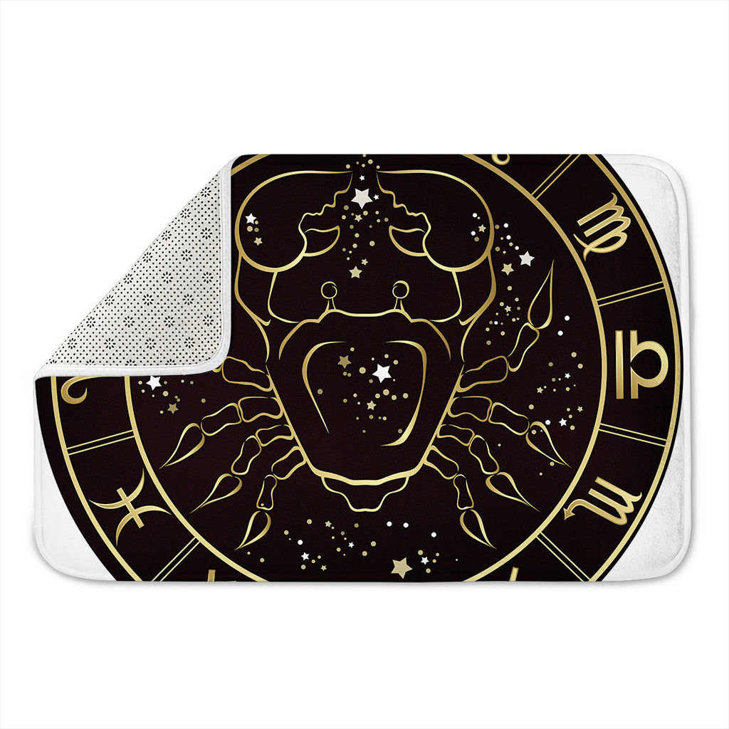 Gold And Black Cancer Sign Print Indoor Door Mat
