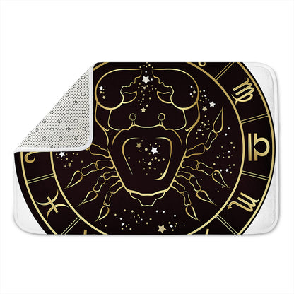 Gold And Black Cancer Sign Print Indoor Door Mat