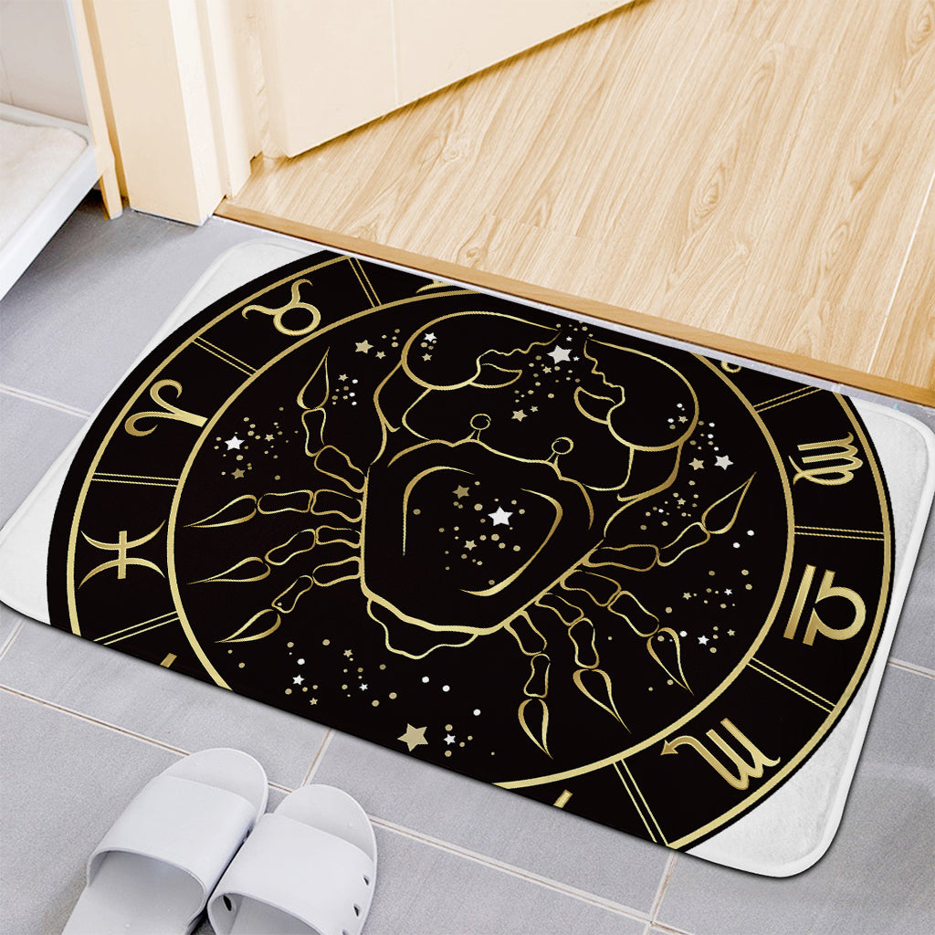 Gold And Black Cancer Sign Print Indoor Door Mat