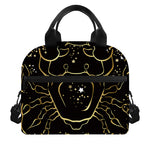 Gold And Black Cancer Sign Print Insulated Lunch Bag