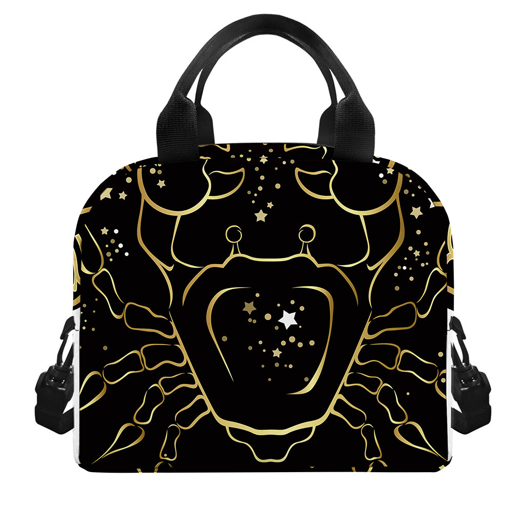Gold And Black Cancer Sign Print Insulated Lunch Bag