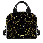 Gold And Black Cancer Sign Print Insulated Lunch Bag