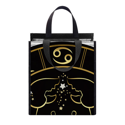 Gold And Black Cancer Sign Print Insulated Lunch Tote