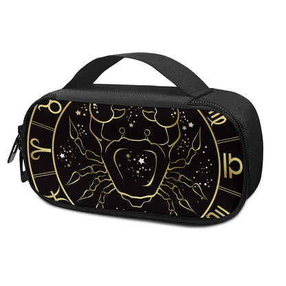 Gold And Black Cancer Sign Print Insulin Cooler Travel Case